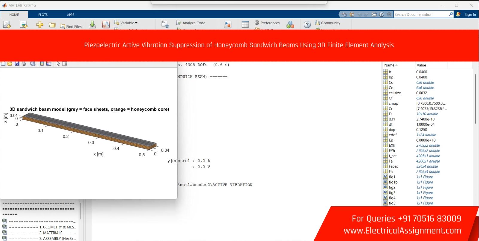 Piezoelectric Active Vibration Suppression of Honeycomb Sandwich Beams Using 3D Finite Element Analysis screenshot 6